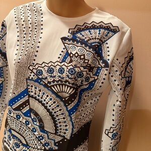 Vintage 70s Miss Holly Women’s Long Sleeve Shirt Sz 38 Polka Dot Floral SL 46